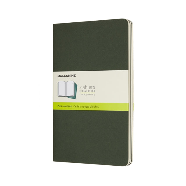 Moleskine Myrtle Green Large Plain Cahier Journal (set Of 3)-8055002855297