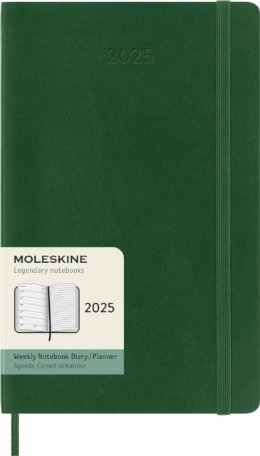 Moleskine 2025 12-Month Weekly Large Softcover Notebook: Myrtle Green-8056999270728