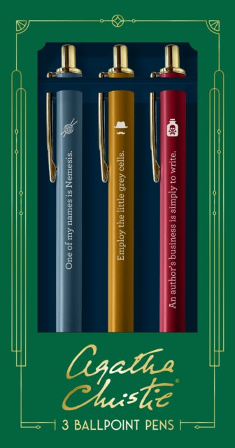 Agatha Christie Pen Set : 3 Ballpoint Pens-9781797226262